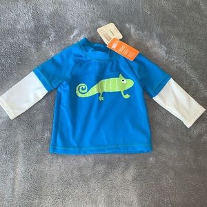 Baby 8 Crazy 8 Infant Size 0-3 Months Rash Guard Swim Shirt Turquoise New